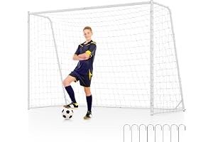 COSTWAY Fotbollsmål, fotbollsmål trädgård väderbeständig, fotbollsmål med höghållfast nät och metallram för barn och vuxna