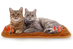 NAMOTEK Self-Warming Cat Pad Indoor/Outdoor Super Soft Self Heating Pet Mat Washable Thermal Pad for Cat & Dog 75 x 50 cm