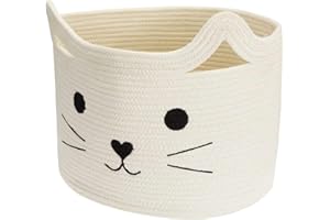 Bekith Baumwolle Seil Aufbewahrungskorb Baumwollseil Groß Wäschekorb, Spielzeugkorb für Handtücher, Decken, Spielzeug, Kleidung, Katzenkorb 40cm x 33cm x 30cm