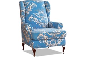 VanderHOME Copripoltrona Relax reclinabile Elasticizzato 2-Pezzi Copripoltrona Elasticizzato copripoltrona con Orecchie copripoltrona 1 Posto Protezioni mobili Antiscivolo Protettiva Blu