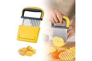 CARPLUSSTUDIO Wave Cutter - Wave Knife with Protective Cover for Chips, Vegetables and Fruits, Potato Cutter, Vegetable Cutter for Kitchen, Durable Wave Cutter for Creative Food