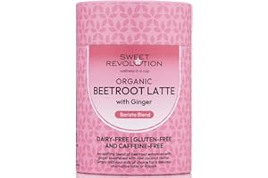 Sweet Revolution Organic Beetroot Latte with Ginger Barista Blend (1 x 100g) tub. Gluten Free, Dairy Free, Refined Sugar-Free.