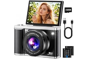 Digitalkamera 8K 96MP mit WLAN, 20X Digitalzoom, Autofokus-Fotokamera mit Anti-Shake, 3,5'
