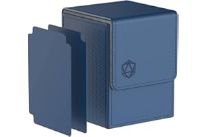 Pulchra Estuche para TCG, Magnetic Flip Box con 2 Divider, Tamaño Grande para 100+ Cartas, Deck Box - Dado Diseño (Azul)