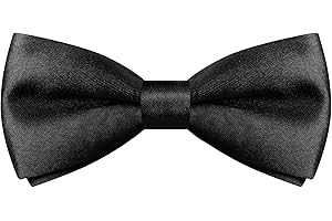 Wincredulous Kids Bow Tie, Boy's Pre-Tied Bow Ties - Adjustable Neck Silk Bowties Classic Solid Colour Bow Tie for Baby Toddler