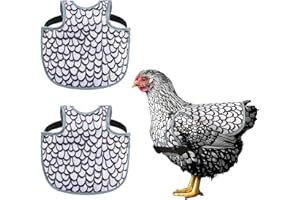CQJ 2 Pack Chicken Saddles for hens Chicken Back Protector for Hens, Comfortable & Lightweight Chicken Aprons for Hens (Black and White)