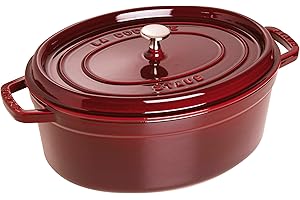 Staub Cast Iron Roaster/Cocotte, Oval 33 cm, 6.7 L, Grenadine