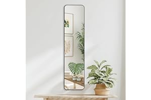 Americanflat Specchio da Parete Lungo 36x150 cm - Specchio Lungo da Parete per Camere da Letto e Salotto - Grande Specchio Figura Intera con Cornice Nera e Vetro Infrangibile