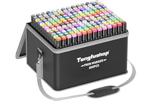 Tongfushop 168 Colored Marker Set, Colouring Pens, Markers, Art pens for Drawing, Sketching, Anime and Manga Colouring Books Adults, Double Tip Markers with Black Bag and Storage Base