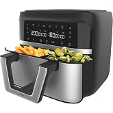 Cecotec Air Fryer 9L Dividable Bucket Air Fryer Cecofry Dual 9000 | 2850W, Dietary and Digital, Touch Panel, Dual Temperature
