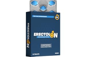ERECTOLON 10 Ultra Blue Pills for Men - Premium Male Enhancing Pill for Growth Power & Strong Performance - Extra Strong Energy Support Herbal Supplement Tablets for Prolonged Stamina and Boost Force