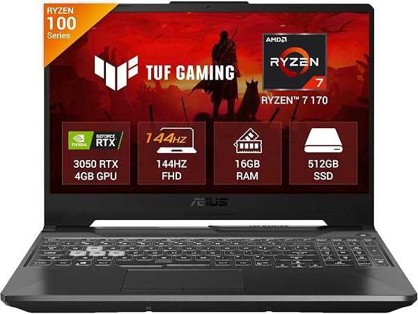 ASUS TUF A15 (2026), AMD Ryzen 7 170,RTX 3050-4GB,16GB RAM (Upgradeable),512GB SSD,FHD, 15.6"(39.6 cm),Windows 11,M365 Basic(1 Year),Office 2024, Graphite Black