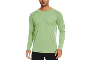 TACVASEN T Shirt Anti UV Homme Manche Longue Haut de Sport à Séchage Rapide Tops d'extérieur en Col Rond
