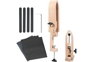 ALONGEN Stitch Pony Poney en bois de hêtre pliable pour table de bureau Pince réglable en cuir Outils professionnels pour le travail du cuir et la couture