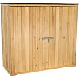 Wiltec Gartenhaus Mit Doppeltür Aus Holz – 136x127x58 Cm, Wetterfestes Gerätehaus In Naturfarbe