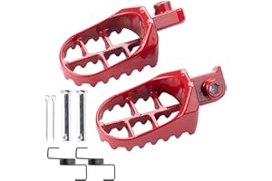 FREE3VITA 2Pcs Motorcycle Foot Pegs Footrest for Motorcycles and Pit Bike, Dirt Bike Foot Pegs is made of aluminum alloy, which is reliable, waterproof, strong and durable (Red)