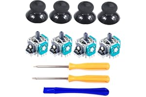 VALLEY OF THE SUN XboxOne S/X Extra Lot de 4 joysticks et joysticks de rechange originaux, compatibles avec les manettes sans fil Xbox One Series S/X, cache-pouce analogiques + kit d'outils de réparation