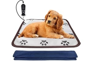 GOLOPET Pet Heating Pad,Medium 18x18inches for Dog Heat Pad,Waterproof Thermostat Electric Heated Mat,Puppy Heat Pad with Removable Cover for Small Animals