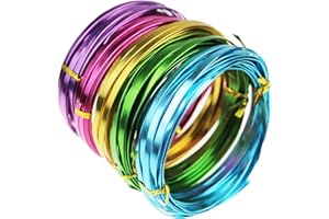 GOODMA 5 Rollen 5mm breiter mehrfarbiger flacher Aluminiumdraht für die Schmuckherstellung, DIY-Skulptur, Armatur und Kunsthandwerk