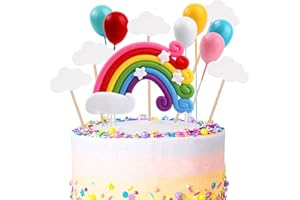 OSDUE Toppers per Torta, 12 Pezzi Decorazioni Compleanno, per Bambini, Palloncino Nuvole Bianche Per Ragazzi