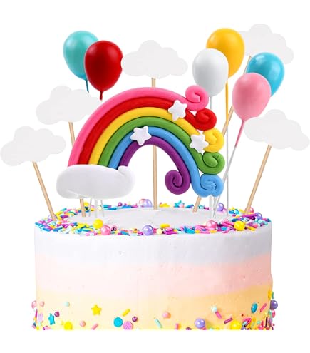 8 Regenbogen-Wolken-Ballons Aus Folie – Doppelseitig, Selbstschließend, Perfekt Für Geburtstags- & Themenpartys.