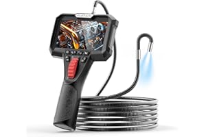 GuliTech Endoskopkamera mit Licht, 17-Zoll Bildschirm, IP67 Boreskop mit 6 LED-Lichtern, 1 Meter Halbstarre Schlangenkamera,6.2mm Endoskop Kamera mit Beweglicher Kopf, Inspektionskamera