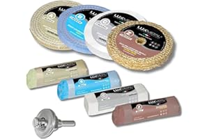 Lux Metal - Kit 4 Disques de Polissage de 150 mm et 4 Pâtes Abrasives de 250 gr - Parfaits pour polir des métaux tels que l'aluminium, le fer, l'acier inoxydable, le laiton, le cuivre, l'or, le marbre