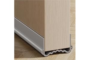 Veki 100cm Cutable Draught Excluder for Bottom of Doors, PVC Double-Sided Draft Excluder for Doors, Noise Blocker Door Draft Excluder, Under Door Draft Stopper for Energy Saving (Wide 3.5-5cm, Grey)