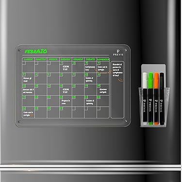Agenda Settimanale In Acrilico Trasparente - Cancellabile, Con Penne Magnetiche, Per Casa E Ufficio - Foto 2