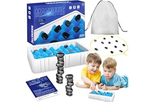 MOYKSRR Gra w Szachy Magnetyczne, Szachownica Magnetyczna, Zestaw Szachów, Szachy Podróżne Magnetyczne, Gra Logiczna w Warcaby, Przenośna Edukacyjna Szachownica na Zjazdy Rodzinne i Podróże