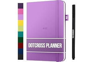 AGENDA A5 DOTCROSS (Pianificatore proiettile) di Scribbles That Matter - Half Bujo Half Planner - Aggiungi in modo creativo concentrazione, produttività e salute mentale nella tua vita - Lavanda