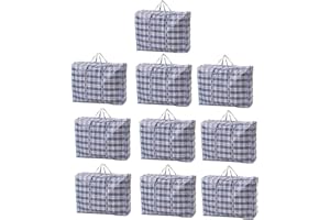 UTTAM Large Laundry Bags with Zips - Strong Big Storage Bags with Zips & Handle Attached,Best for Moving, Shopping and Laundry, Reusable, Multicolor (10, XL (80 X 60 CM))