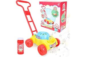 Tondeuse à bulles Toyland® Cocomelon - Tondeuse à gazon à pousser avec machine à bulles - Fonctionne sur batterie - Jouets d'extérieur et jeux de jardin - Jouets à bulles