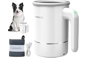 DOGNESS Limpiador Patas para Perro Limpia Patas Perro con Silicona Suave Carga Rápida USB Limpiador de Patas de Mascotas Integral de 360° Suave con Limpiador de Patas para Perros(Blanco)