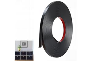 ddckj 12M Moulure Adhesive Noir Mat Baguette de Finition Pvc Moulure Flexible Convient à Cadres de Miroirs, Fenêtres, Murs, Sols, Armoires, Plafonds, Bords de Carreaux
