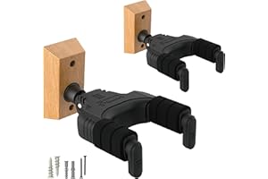 Sondery Supporto Porta Appendi Chitarra da Muro, Gancio Poggia da Parete per Chitarra Elettrica Classica Acustica Basso, Blocco Automatico, 2 pezzi