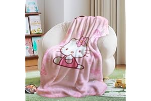 Ainvliya Decke Kity Kuscheldecke Flauschig, Winterdecke Wärmedecke Fleecedecke, Schlafdecke Blanket - 3D Cartoon Drucken Reisedecke für Kinder, Mädchen, Erwachsene, Sofadecke 100x150 Bettwaren