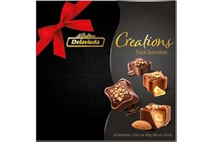 Delaviuda, Creations Dark Selection Surtido de Bombones Chocolate Intenso, Dulces de Chocolate, Bombones con Chocolate Intenso, Chocolates para Regalo, 20 Bombones, 185 Gramos