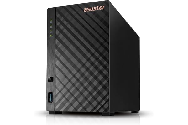 Asustor Drivestor 2 Lite AS1102TL Boîtier NAS à 2 Baies, mémoire réseau, 1,7 GHz Quad Core, Port 1GbE, 1 Go de RAM DDR4, Stockage réseau connecté pour Stockage Cloud (diskless)