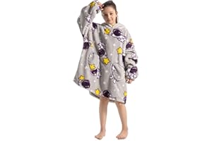 Adisputent Sherpa Hoodie Kinder Unisex Übergroße Hoodie Blanket Hoodie Sweatshirt Weich Warm Kapuzenpullover Poncho TV-Decke mit Größer Tasche für Jungen Mädchen