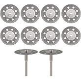Honorall 10pcs Diamond Cutting Discs 22mm Diameter Cutting Discs 2pcs 3mm Mandrels Replacement for Rotary Tools