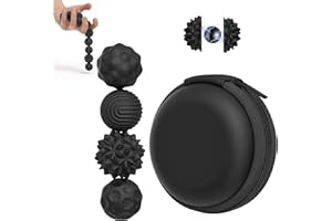 JASTOWN 4 pièces Boules Anti-Stress Magnétiques en Silicone, Jouets Sensoriels Décompression pour Enfants et Adultes, Balles Magnétiques Texturées, Boules Fidget Silicone pour Soulagement du Stress (Noir)