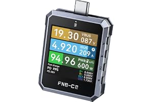USB-C FNB-C2 4–50 V 6,5 A USB-testare digital testare, PD3.1-skärm, multimeter spänningstestare, kapacitetsmätning och återst