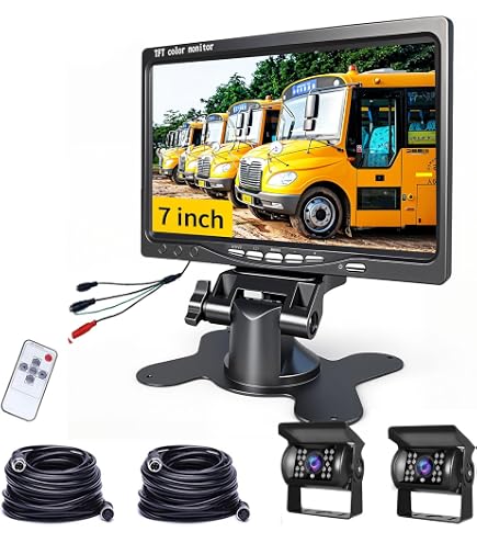 Kit Caméra De Recul VECHTEL | Écran IPS 9 Pouces + 4 Caméras 1080P | Étanchéité IP68 & Vision Nocturne | Pour Camions, Bus, Camping-cars 12V-36V