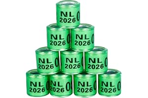 FULAIERGD 100 Stück Multicolor Aluminium Taubenbeinringe Taubenbeinringe Identifizieren Bänder Kunststoff mit 2026 NL Training Identifizieren Sie Vögel Fußring