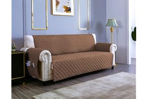 ‎SEVI'S sevi's Sofa überzug 2 Sitzer - Sofabezug Wasserdicht Kratzfest - Couch Überzug Reversibel Fleckenresistent - Sofa Cover für Katzen und Hunden - Hellbraun