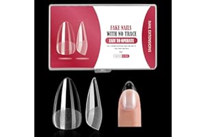 USMLICER 500 Piezas Almendra Tips Uñas Postizas, 12 Tamaños de Uñas Postizas con Box, Uñas de Nail Tips Cobertura Total para Salón y Uso Doméstic