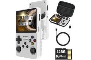 S_WAY Consola de juegos portátil R36S, con sistema Linux de código abierto, tarjeta TF de 128 G, 15 000 juegos retro, pantalla IPS de 3,5 pulgadas, retro, batería de 3500 mAh, con bolsa