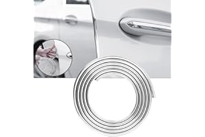 QIULIFAN Car Door Edge Guards Protector Strips 16Ft Universal Car Decorative Strips U Shape Car Door Protector for Cars, Trucks, SUVs, (5M Silver)