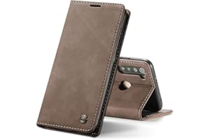 Chocoyi Compatible Funda Xiaomi Redmi Note 8 Pro Flip Leather Edition,magnético, función de Soporte y Ranuras para Tarjetas-Marron Oscuro